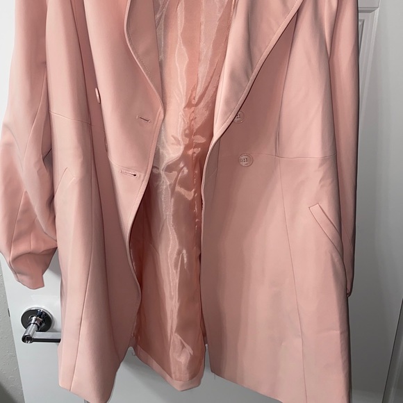 Torrid Pink Crepe Trench Jacket - Picture 4 of 8